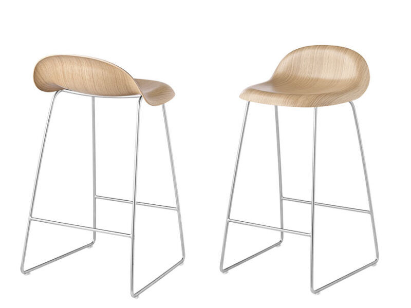 Taburete Gubi 3D Wood Low Sledge Base-35054