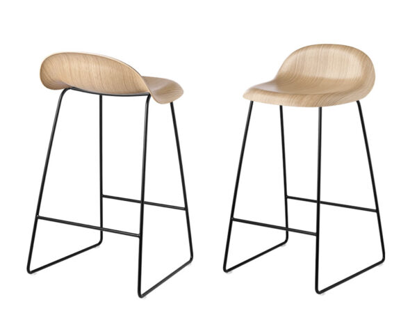 Taburete Gubi 3D Wood Low Sledge Base-35052