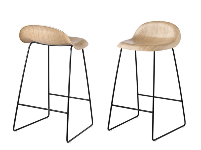 Taburete Gubi 3D Wood Low Sledge Base-35052
