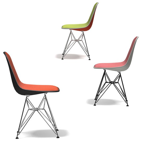 Eames Plastic DSR Upholstered Chair-117448