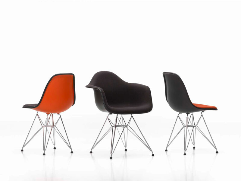 Eames Plastic DSR Upholstered Chair-117450