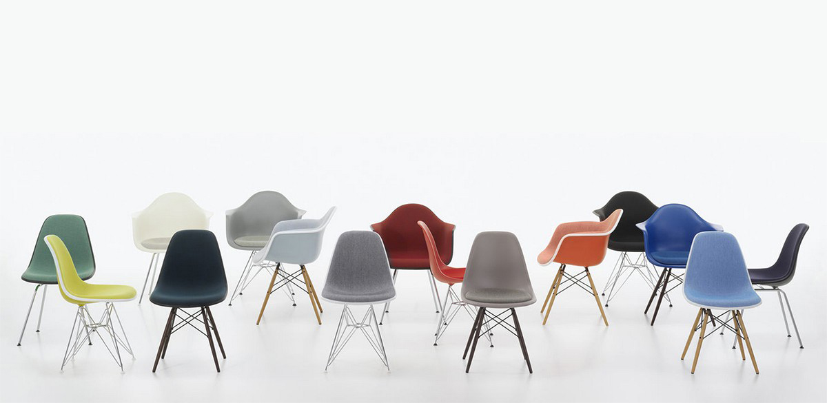 Eames Plastic DSR Upholstered Chair-117446