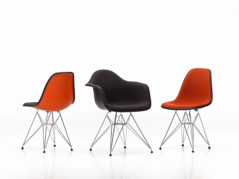 Eames Plastic DSR Upholstered Chair-117449