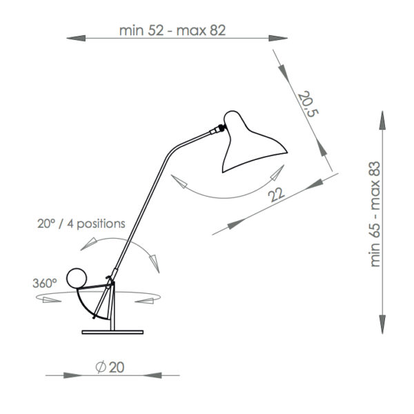 Lámpara Mantis BS3 Table-89972