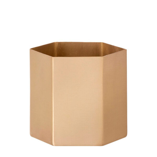 Macetero Hexagon Latón L ER-145170