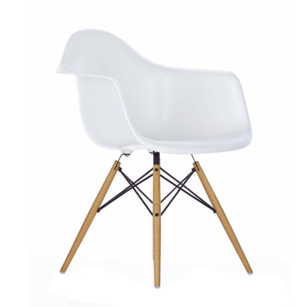 Silla Eames Plastic DAW New Blanco - Arce Dorado ER-0