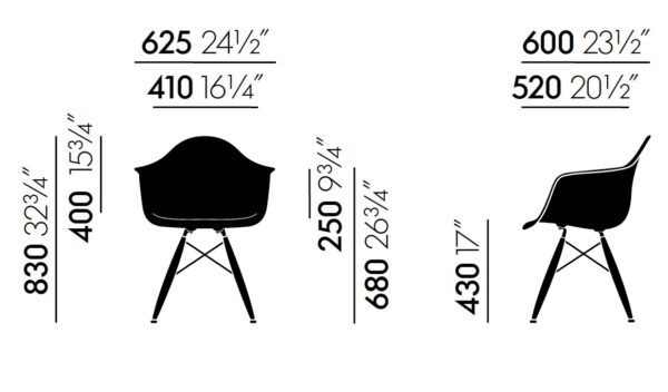 Silla Eames Plastic DAW New Blanco - Arce Dorado ER-251990