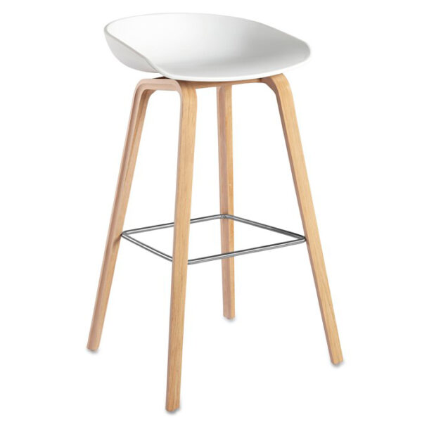 Taburete AAS32 High Blanco - Roble Jabonado ER-0
