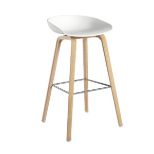 Taburete AAS32 Low Blanco - Roble Barnizado ER-0