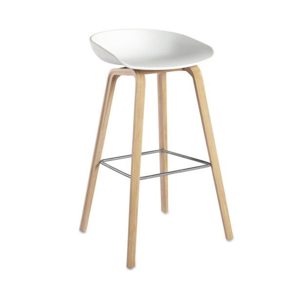 Taburete AAS32 Low Blanco - Roble Barnizado ER-0