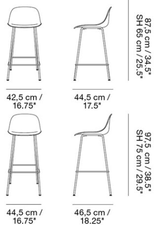 Taburete Fiber Tube High Back-194795