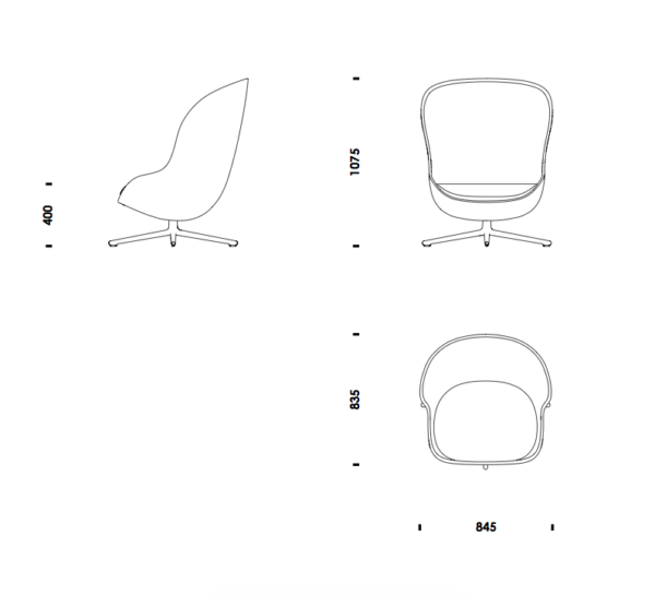 Sillón Hyg High Swivel Aluminio-216184