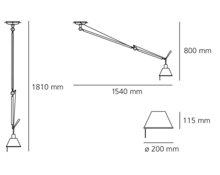Lámpara Tolomeo Decentrata Aluminio Pendant-220165