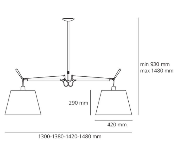 Lámpara Tolomeo Basculante 2 Brazos Pendant-220307