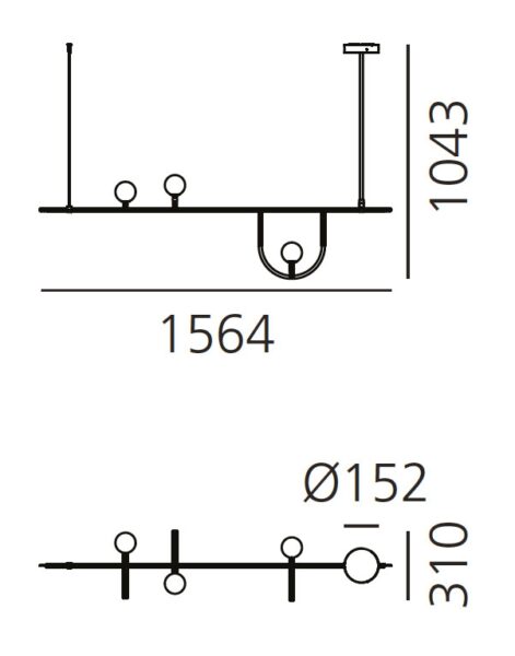 Lámpara Yanzi 1 Pendant-219312