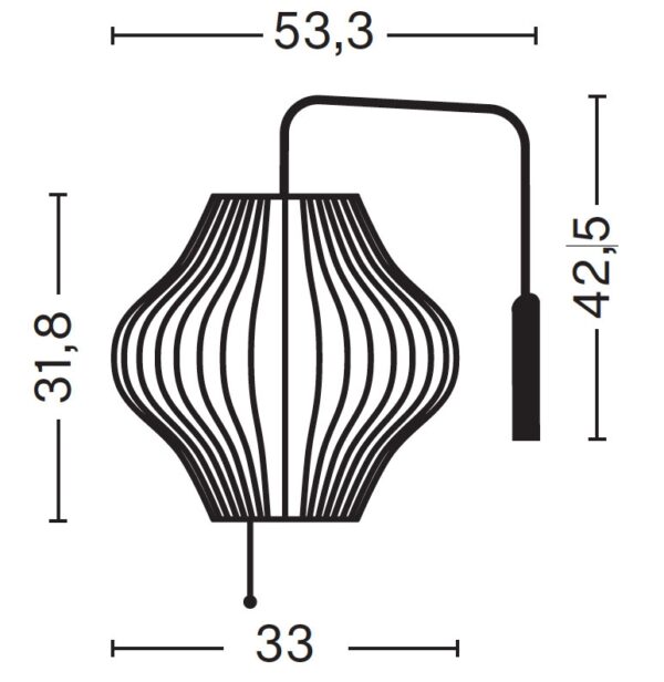 Lámpara Nelson Pear Wall Sconce Cabled-247787