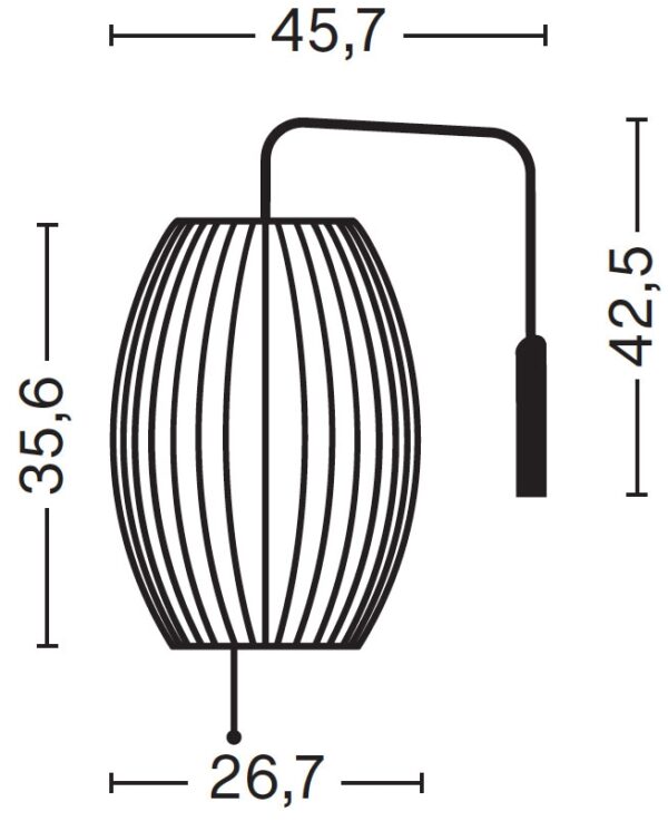 Lámpara Nelson Cigar Wall Sconce Cabled-247790
