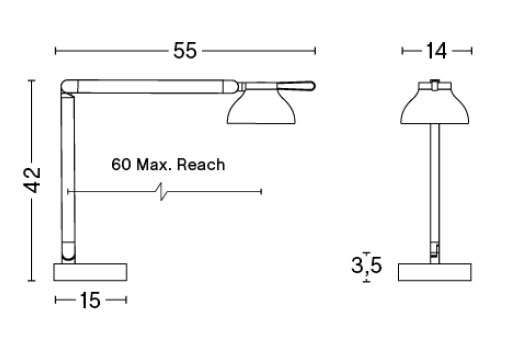 Lámpara PC Double Arm Base Table-239159