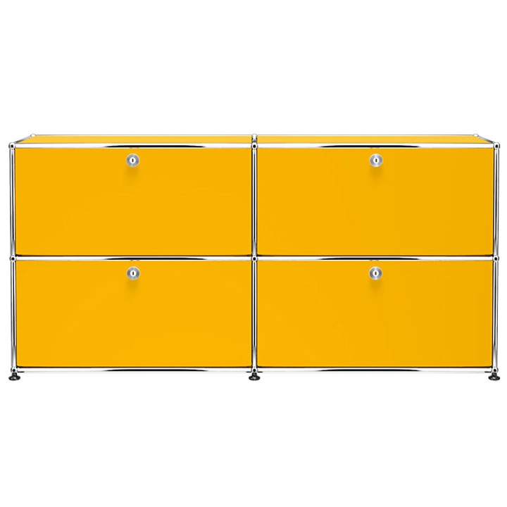 Aparador Haller Módulo 4 Puertas Amarillo Oro