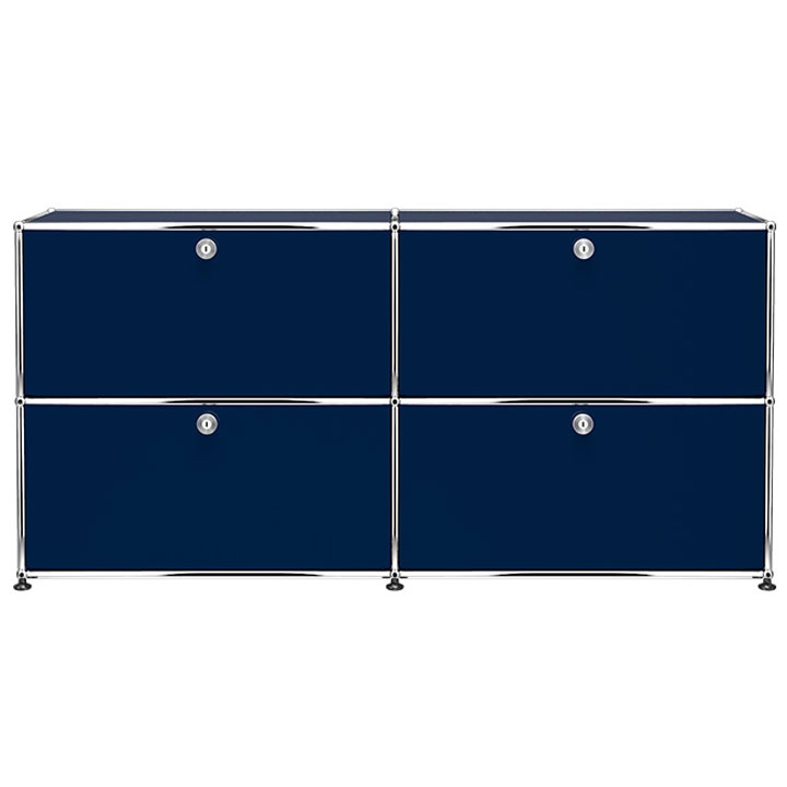 Aparador Haller Módulo 4 Puertas Azul Acero