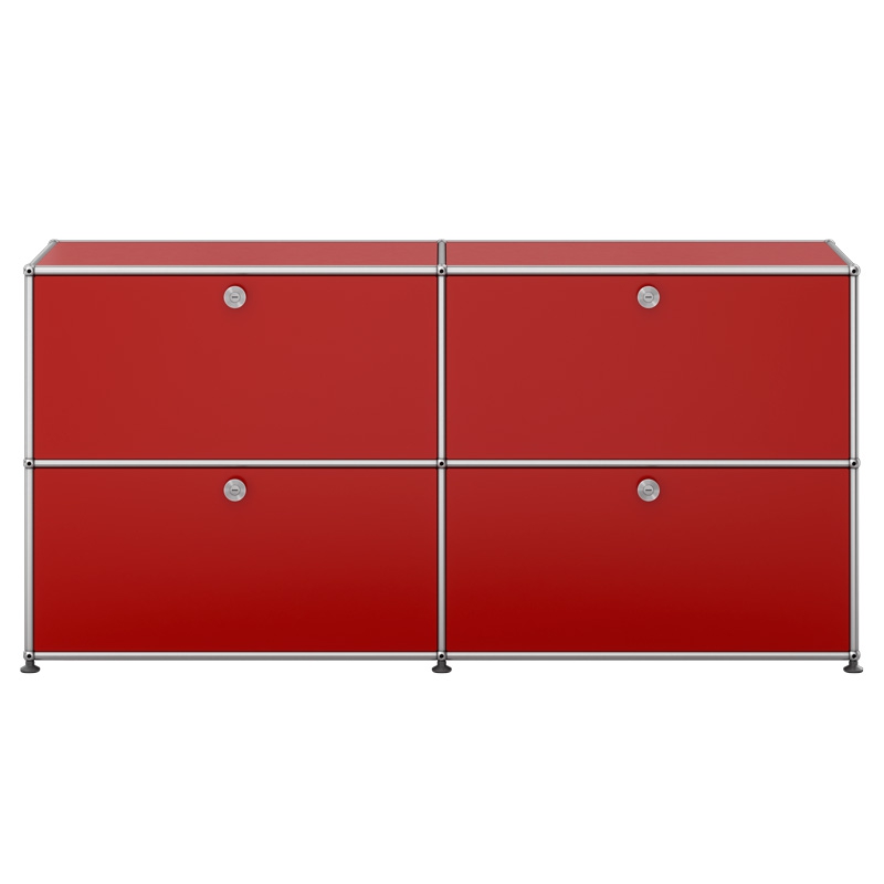 Aparador Haller Módulo 4 Puertas Rojo Rubí
