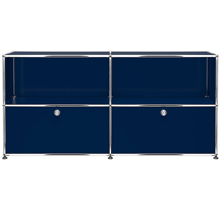 Aparador Haller Módulo 4 / 2 Puertas Inferiores Azul Oscuro ERF-0