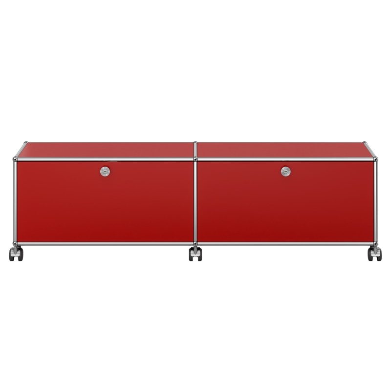 Mueble Auxiliar Haller 2 Wheels Rojo Rubí ERF