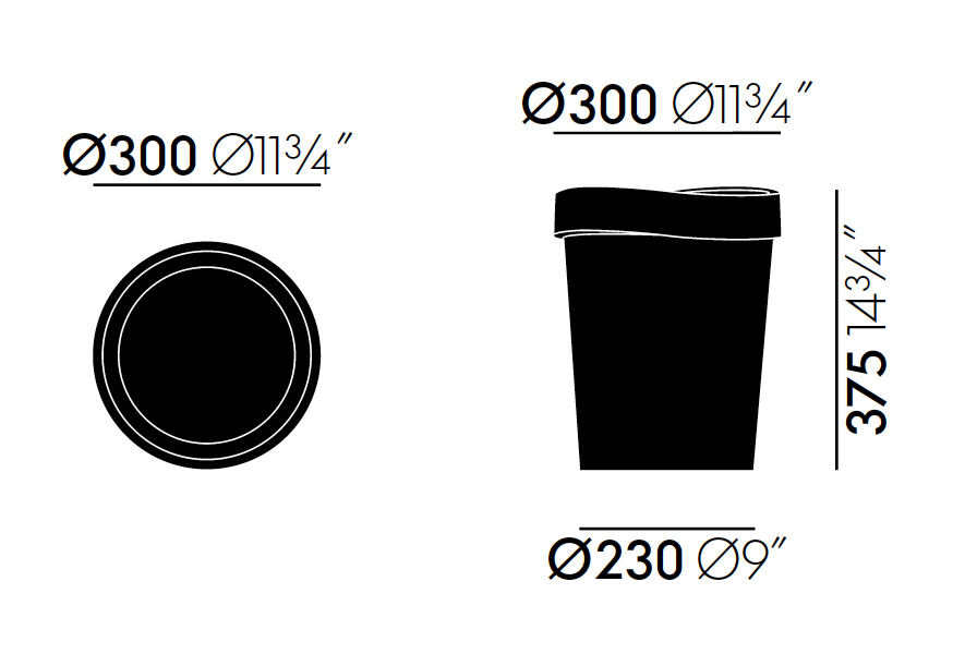 Papelera Happy Bin Basic Dark L ER-263945
