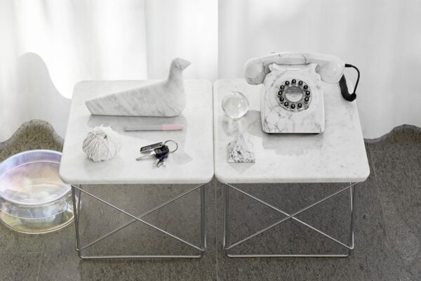 Mesa Occasional LTR Mármol Claro - Base Cromada ER-267930