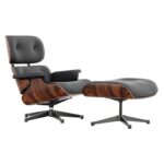 Lounge Chair + Ottoman Palisandro / Nero / Base Pulida Laterales Negro ER