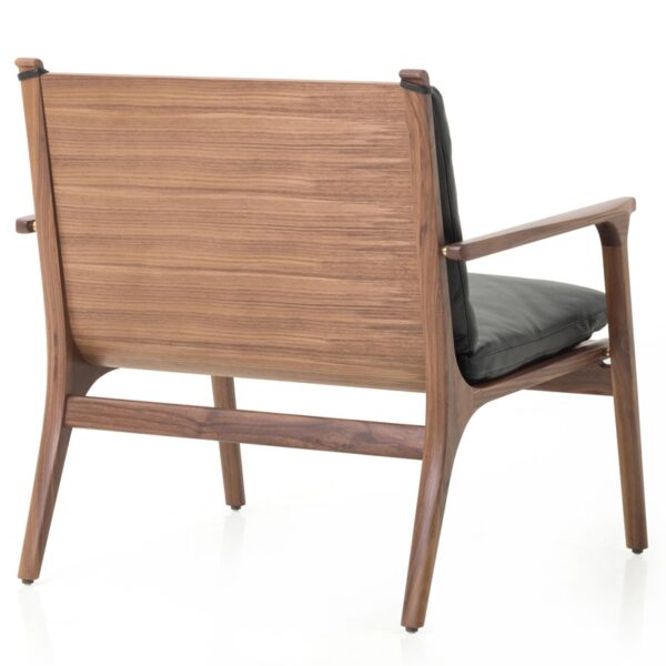 Sillón Rén Nogal Natural / Piel Bellagio Negro 7925 ERF-278852
