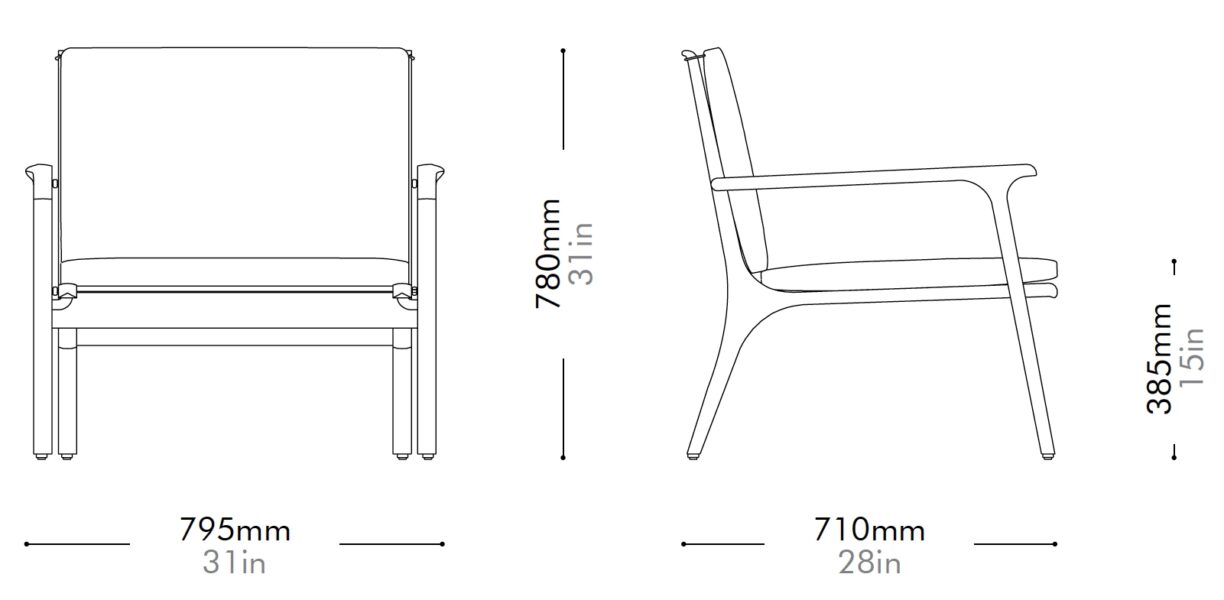 Sillón Rén Nogal Natural / Piel Bellagio Negro 7925 ERF-278857