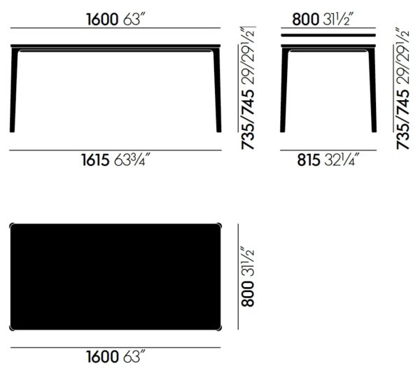 Mesa Plate Dining 1600x800 Mármol Carrara / Blanco ER-280922
