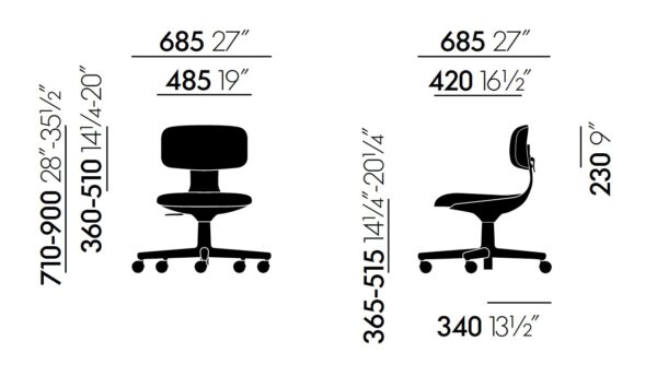 Silla Rookie Negro / Coñac ER-290739
