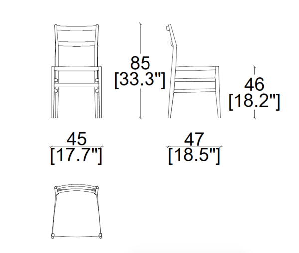 Silla 646 Leggera Fresno Teñido Negro / Cuerda Natural ER-298159