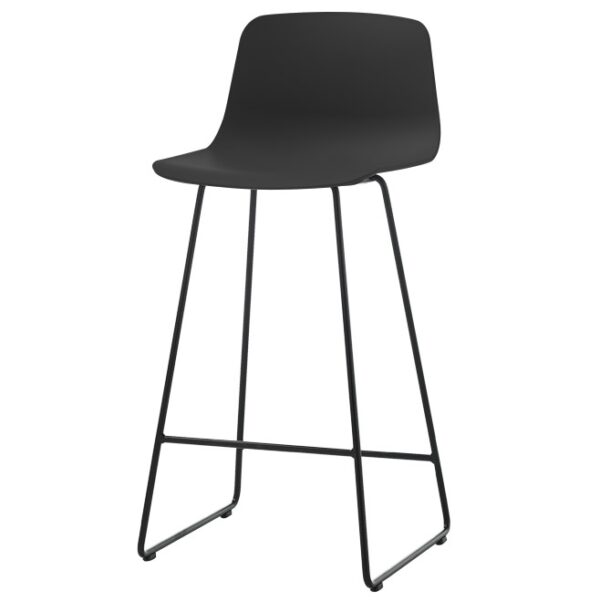 Taburete Varya Base Patín Negro / Asiento Negro ER-0