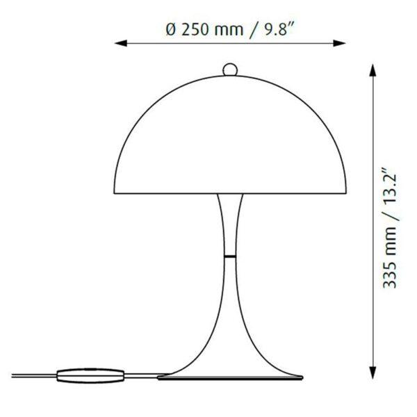Lámpara Panthella 250 Table Negro ER-339326