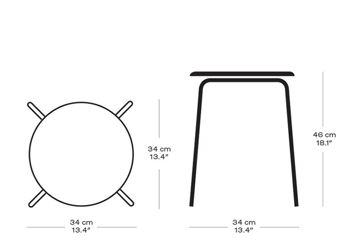 Taburete Dot Piel Wild Nogal / Cromado ER-341640