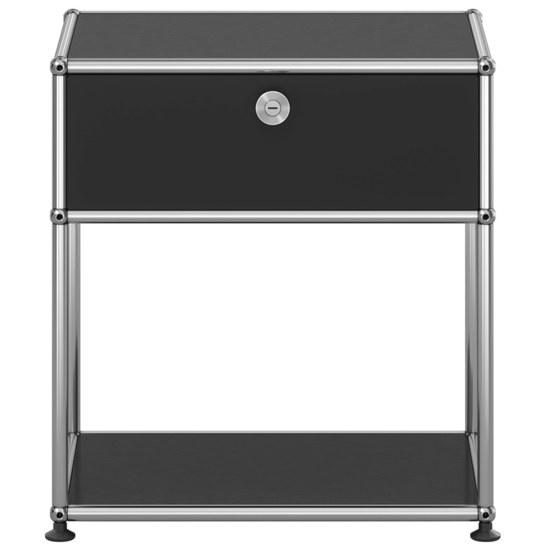 Mesa de Noche Haller 2 Negro Grafito ERF
