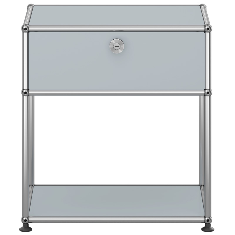 Mesa de Noche Haller 2 Plateado Mate ERF