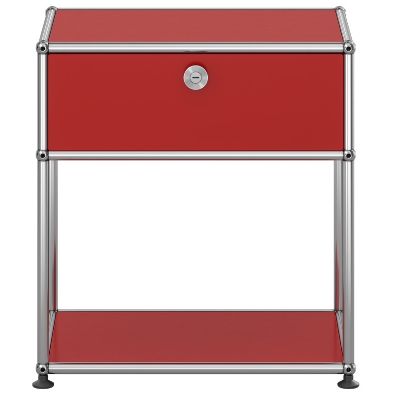 Mesa de Noche Haller 2 Rojo Rubí ERF