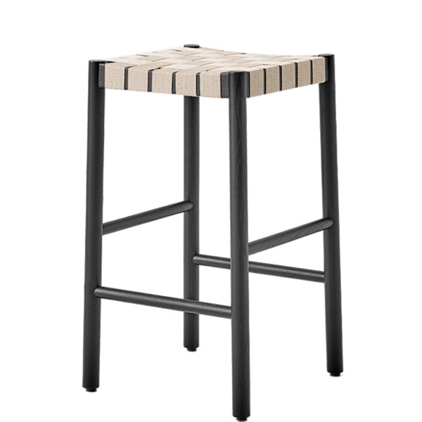 Taburete Betty TK7 Negro Lino Natural ERF-0