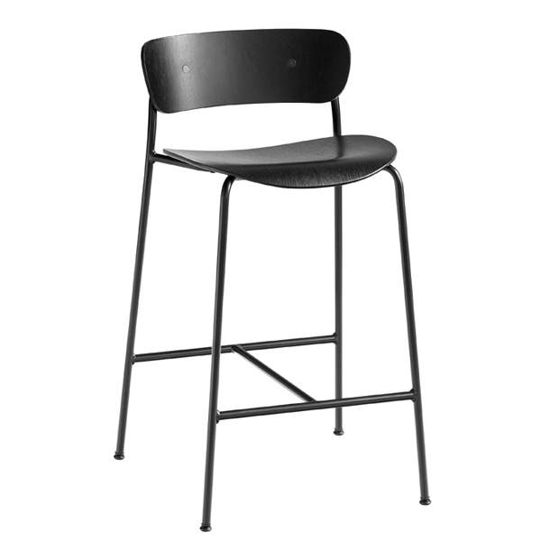Taburete Pavilion AV7 Roble Lacado Negro ERF-0