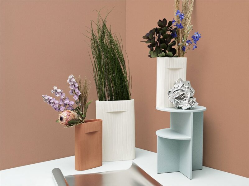 Ridge Beige M Vase QD-368404