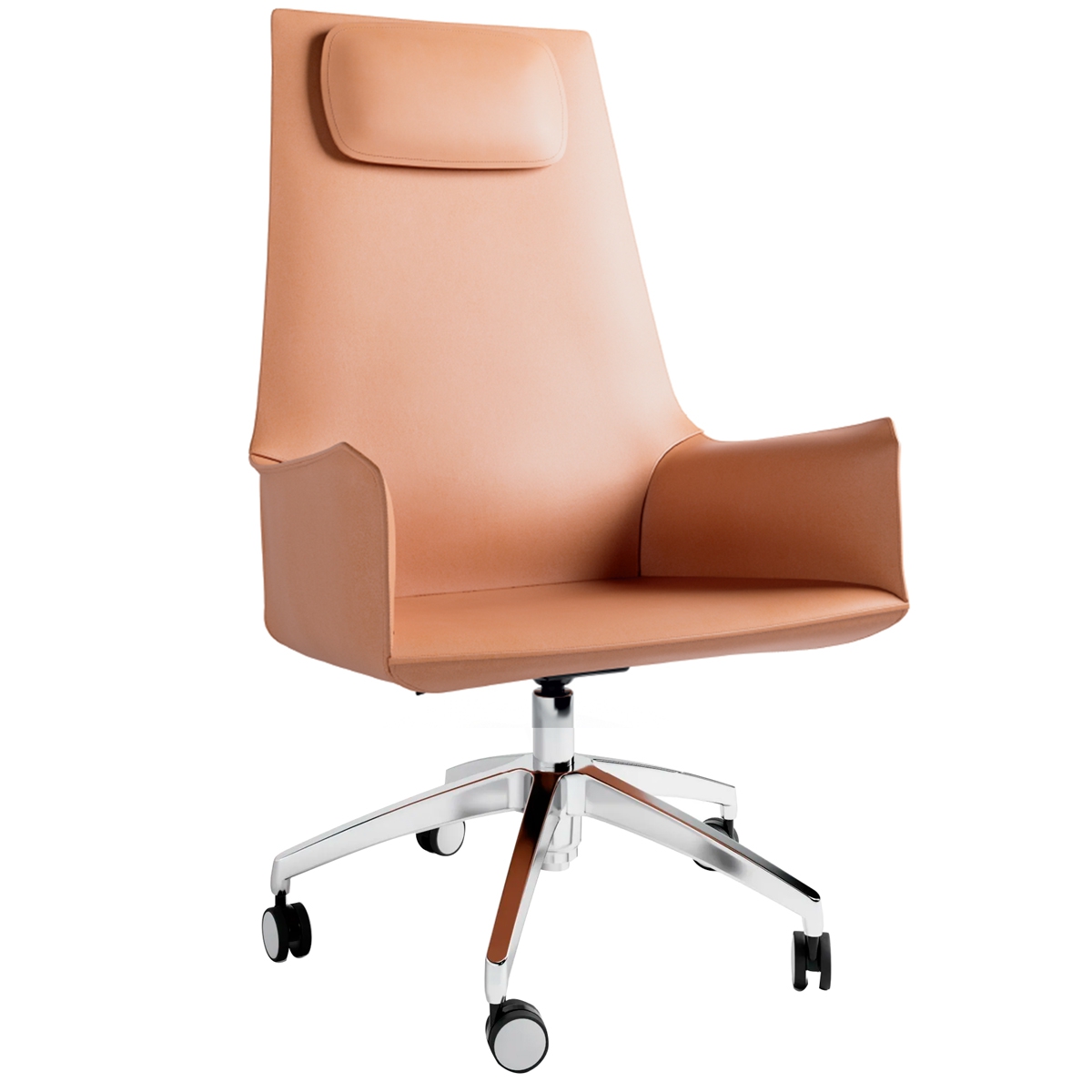 Silla Cab 413 Office President Piel Cuoio Natural-0