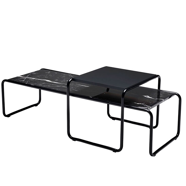 Set Laccio Estructuras Onyx / Sobres Mármol Marquina y Laminado Negro