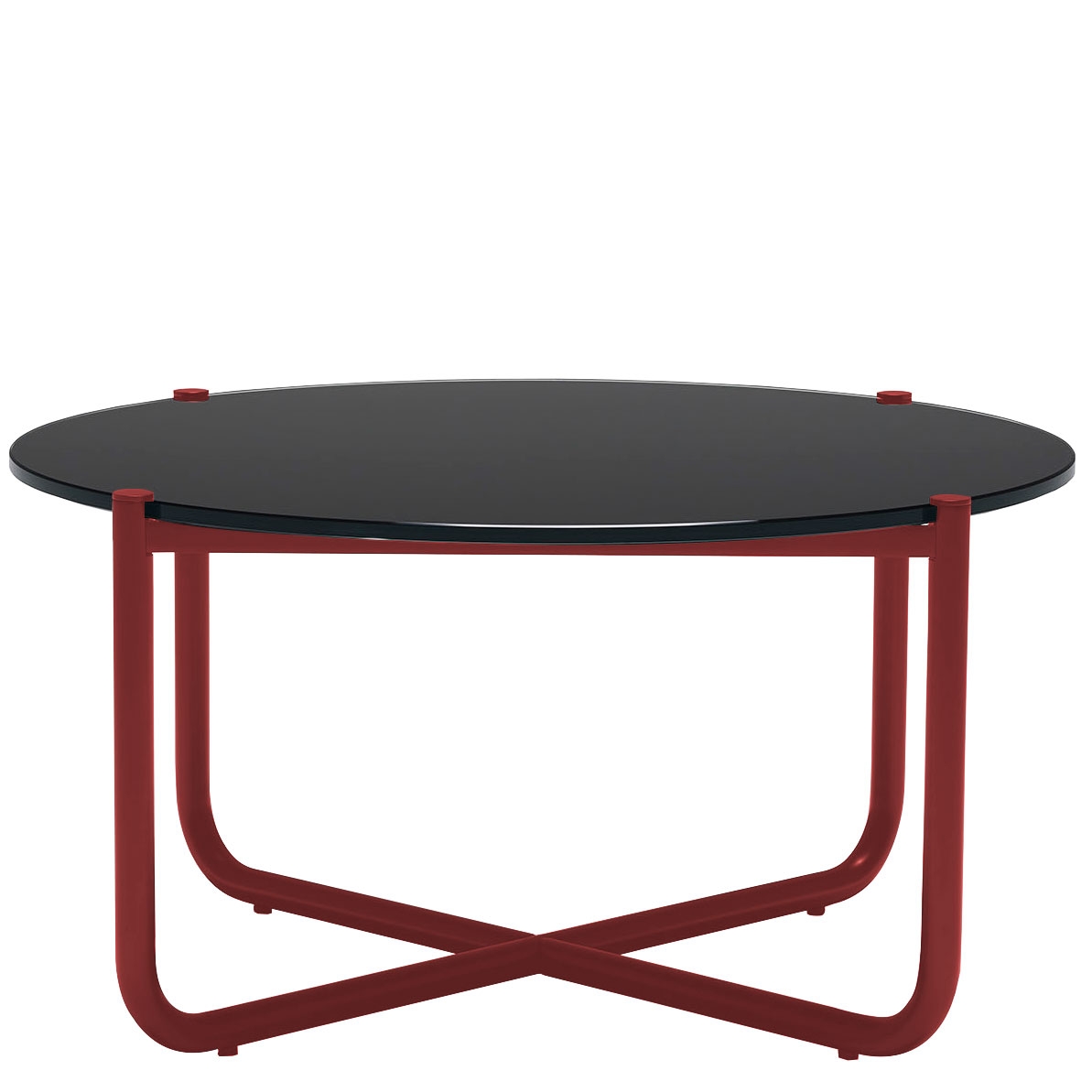 Mesa MR Coffee Estructura Rojo Oscuro / Sobre Negro-0