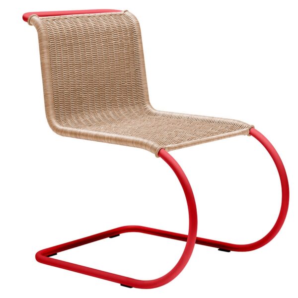 Silla MR Rattan / Estructura Rojo Oscuro Sin Brazos-0