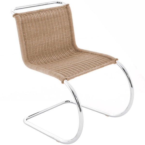 Silla MR Rattan / Estructura Cromado Sin Brazos
