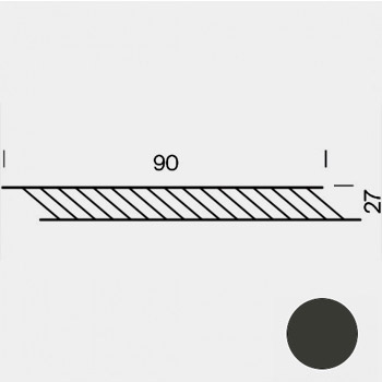 Estante Rejilla 90 x 27 cm Negro (RAL 9004)